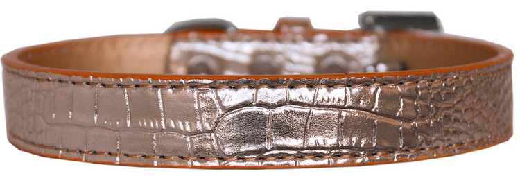 Tulsa Plain Croc Dog Collar Copper Size 20